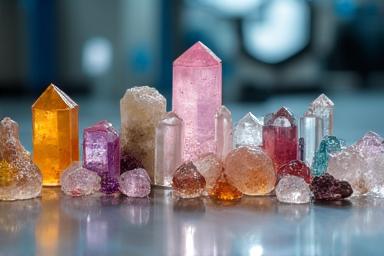 Immagine di cristalli in laboratorio